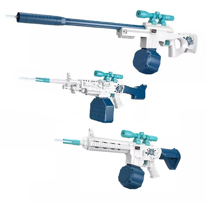 New Big Size Outdoor Electric AWM M249 M416 Automatic Water Gun Summer Large Capacity Blaster Spraying Gun Toy For Kids