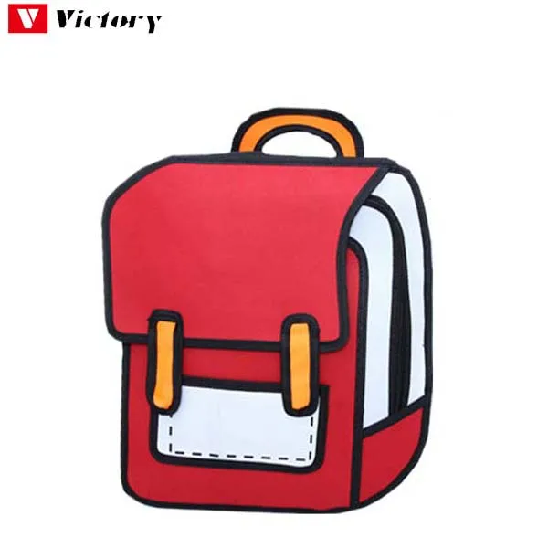 Wholesale cheap backpack 2d bag for kids 3d bag