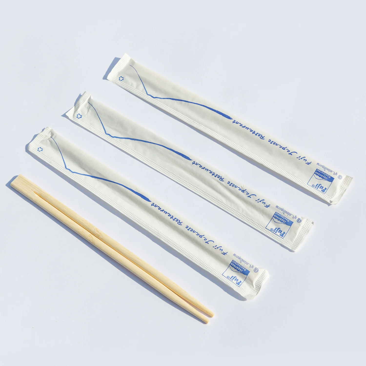 Tensoge Disposable Hashi Bamboo chopsticks with paper sleeve