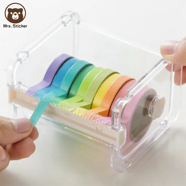  Transparent Visible Desktop Multi Washi Masking Tape Dispenser Cutter Roll