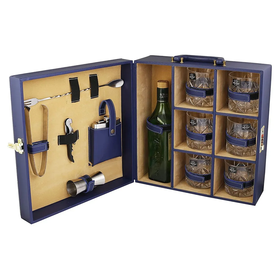 Bar Accessories Set Travel Bar Set Portable Leatherette Bar Set Wine Case Whiskey Case Briefcase for liquor vodka tequila  rum