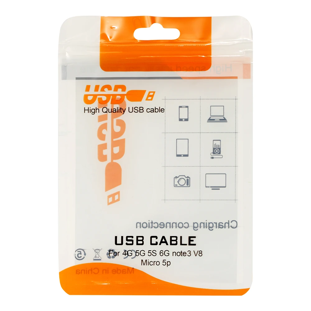 OEM Factory sales 3C electronic usb plastic cable package bag for resell