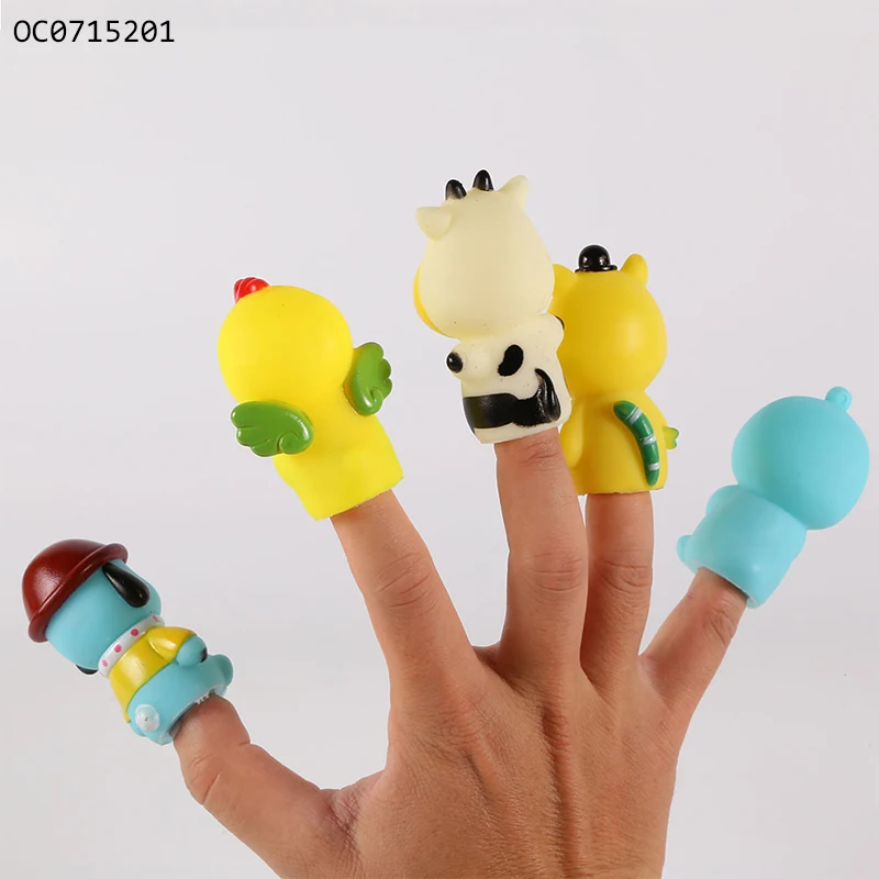 Мультяшные Обучающие куклы на палец из ПВХ игрушки животные оптовая продажа со сюжетной