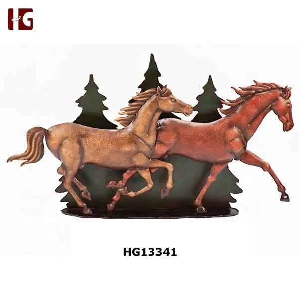 Lovely Horse Wall Mounted Wine Bottle Racks With 2 Glass Bottle