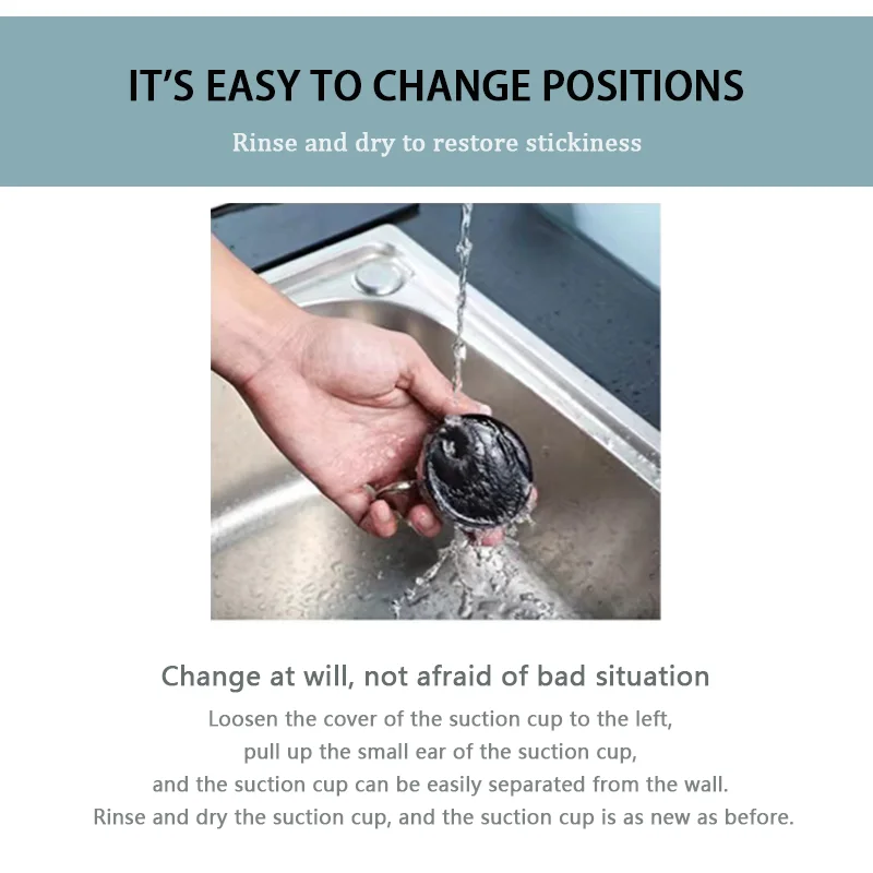 Bathroom 304 Stainless Steel Removable No Drilling Vacuum Suction Cup Towel Ring Towel Hanger Rack Holders