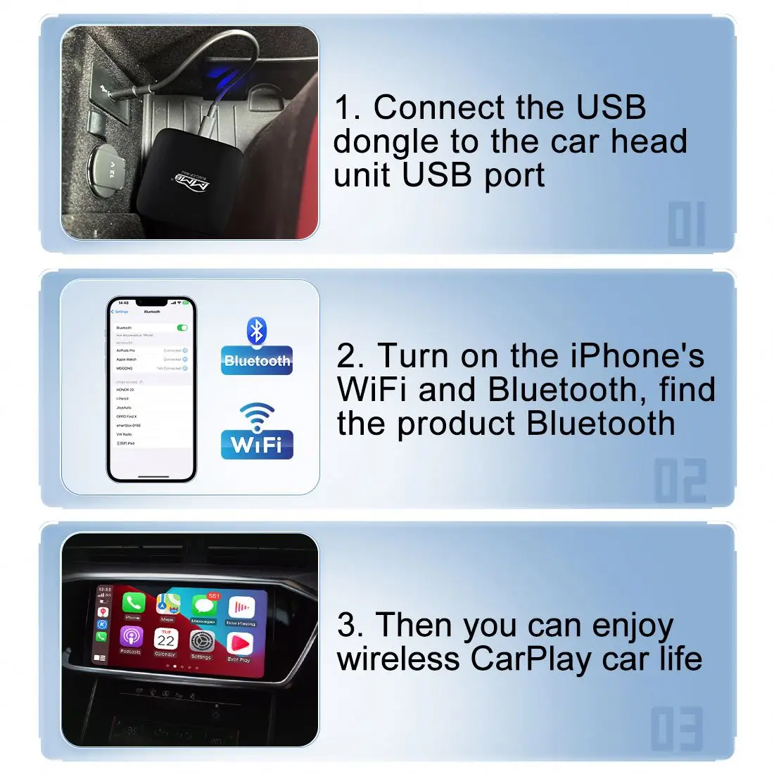 MMB usb wired to Wireless android carplay dongle Portable Wireless Carplay Plug And Play Car Box