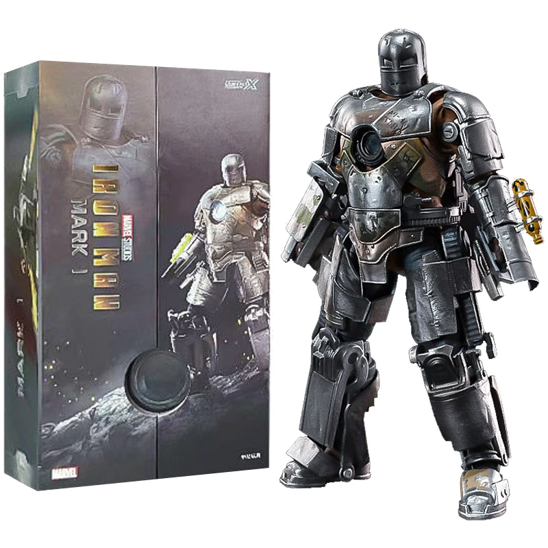 Оригинальная оригинальная игрушка «Железный человек» Marvel 10-летие Железный человек mk1 не светящиеся 1/10 подвижные фигурки