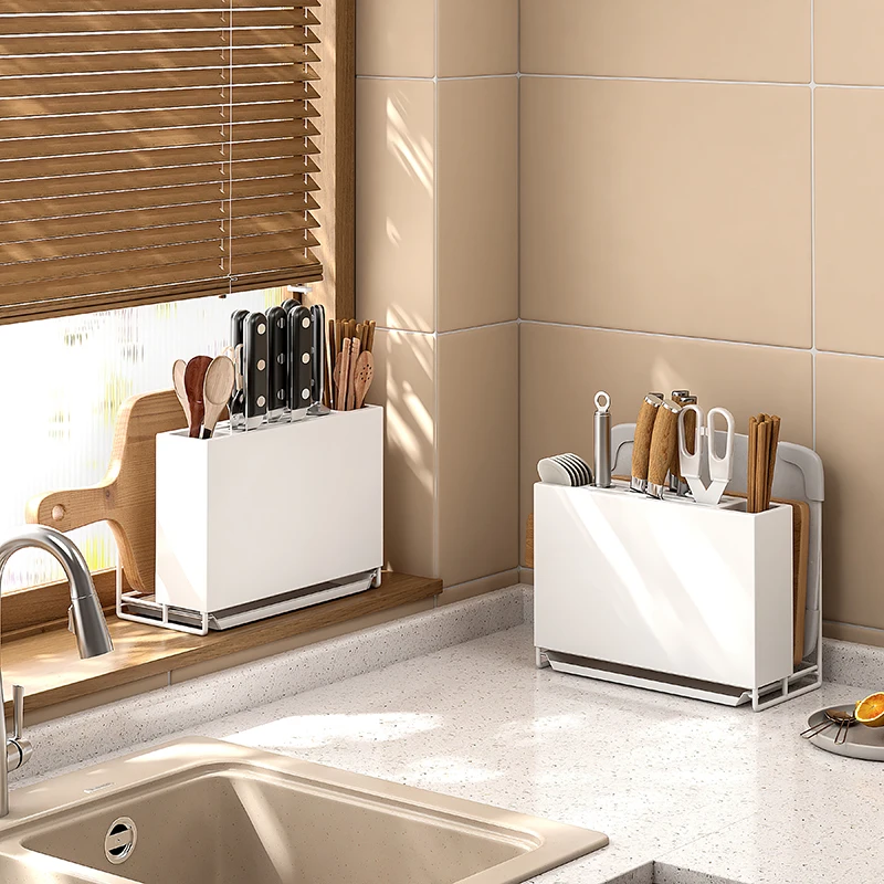 Knife rack pp plastic  Holder Set with cutting board kitchen knife holder swan knife block storage kitchen tool set rack stand