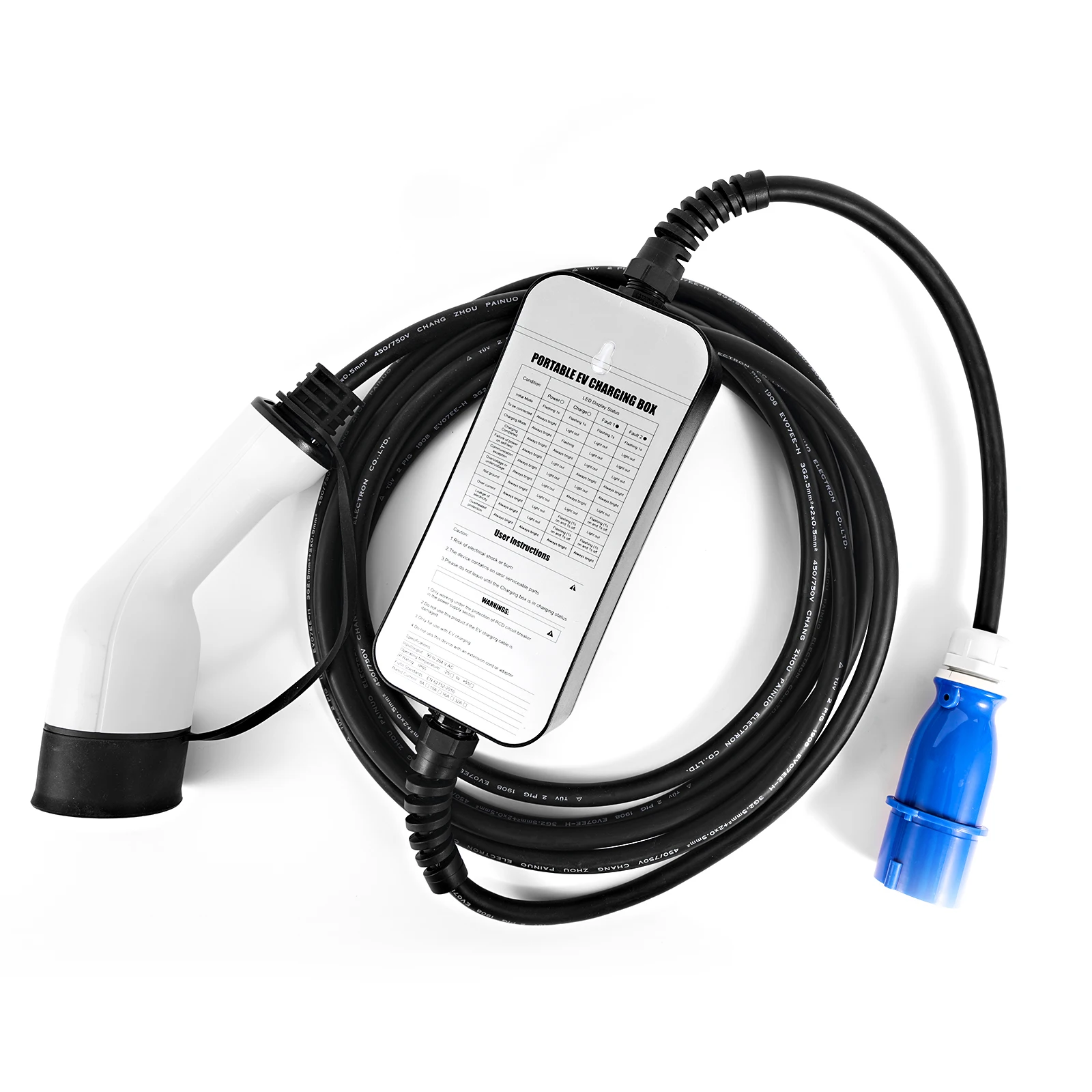 EVSE 7KW EV Charger level 2 for GBT car 32A home EV Connector with Red CEE Charging Cable Portable GBT EV Car Charger