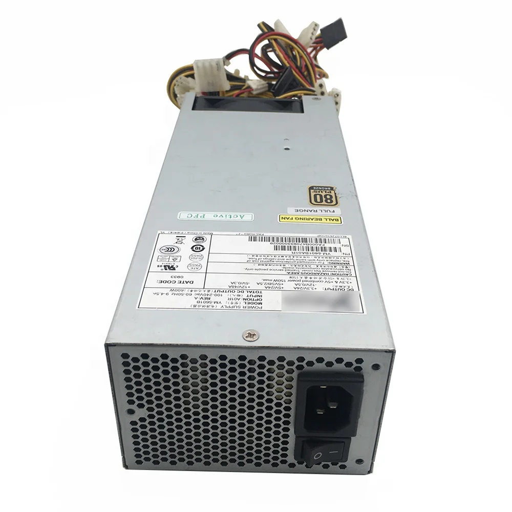 For 3Y Server Power Supply YM-5601B 2U 600W Perfect Test Before Shipment