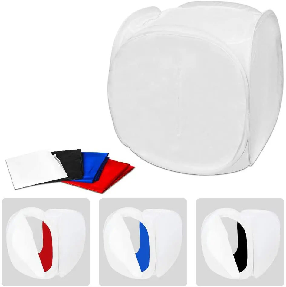 Photo Studio Shooting Tent Light Cube Diffusion Soft Box with 4 Colors Backgrounds for Product Photography