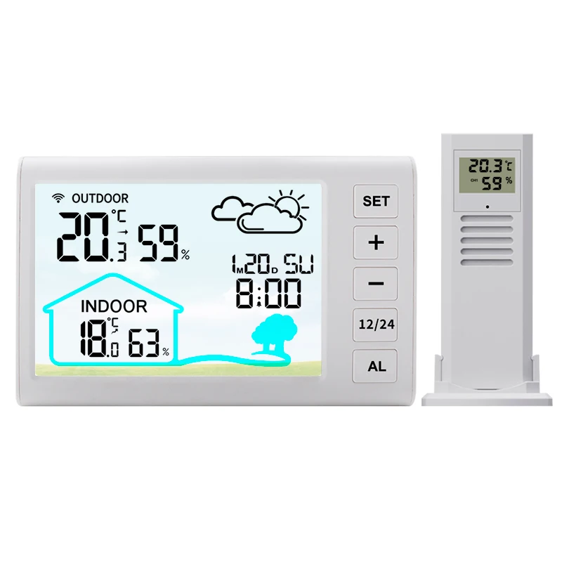 Thermometer And Hygrometer Indoor Digital Mini Lcd Wall Wireless Multifunctional Mimi Clock With Humidity Weather Station