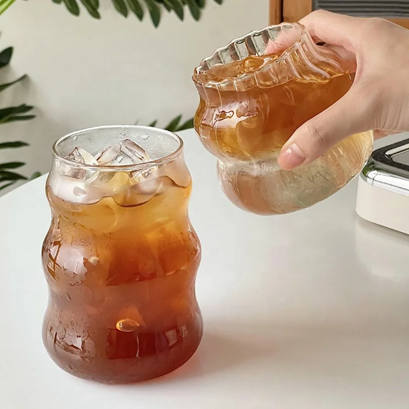 Glass Coffee Mug Breakfast Milk Mug Iced American latte cup Juice cold drink water cup