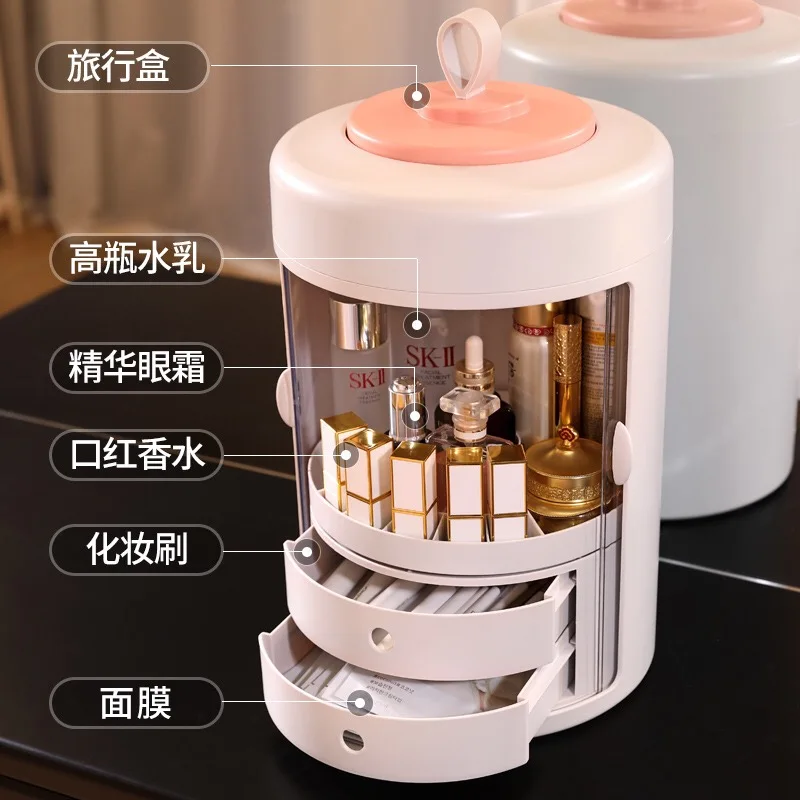 
Rotated Dust-proof Lipstick Facial Make Up Storage Organizer Box Cosmetic Drawer 