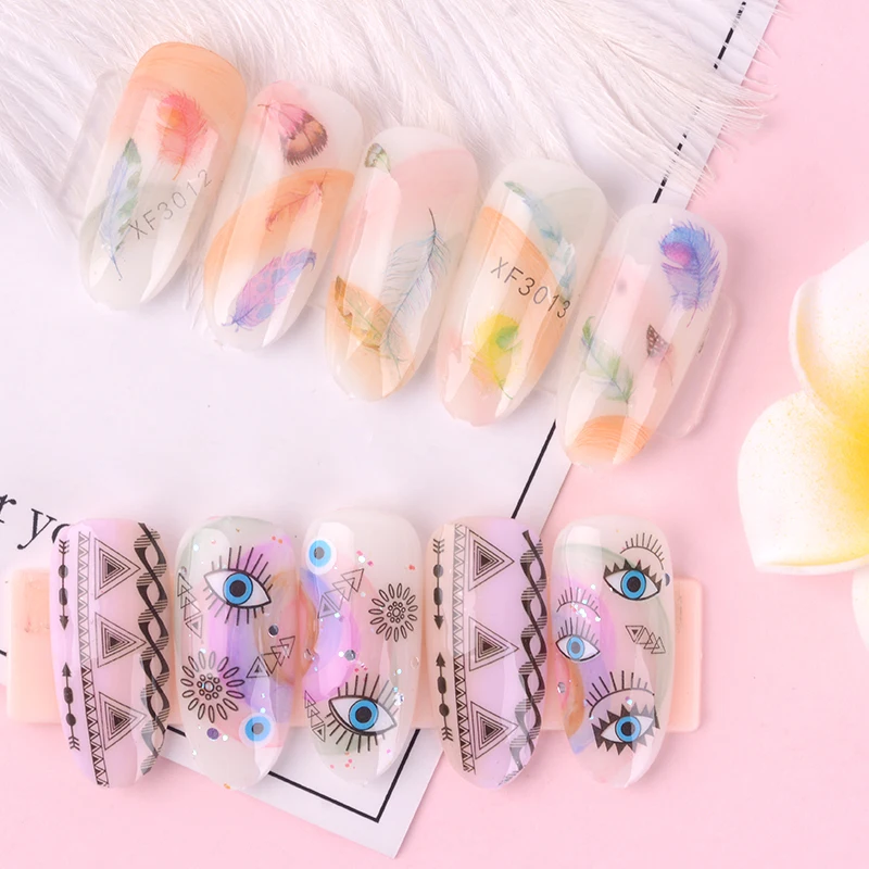 
Wholesale Custom Nail Wraps Eco-friendly Fashionable 3D Embossed Flower Nail Decal Sticker 