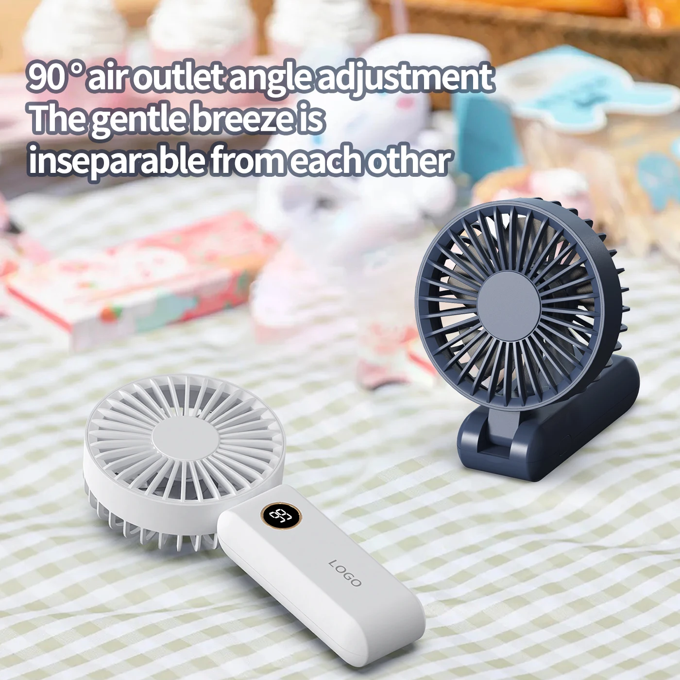 Portable foldable handheld with digital display 3-speed USB charging rechargeable portable fan Handheld small fan mini