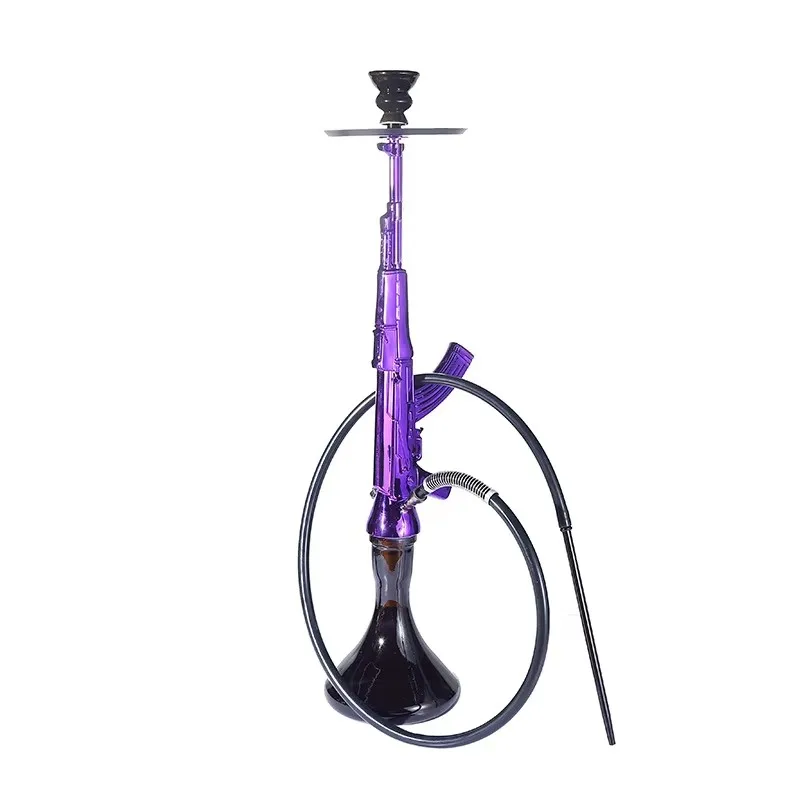 Factory price Gun shape 78CM Large Size Hookah AK47 Arab Premium Narguile Shisha Smoking Hookah Set With Silicone Hose Hookah