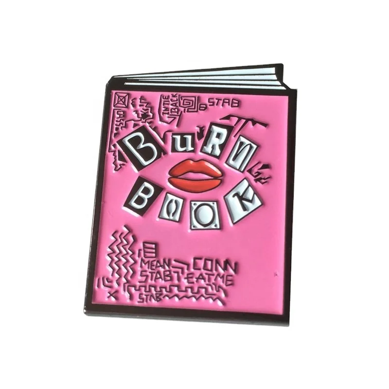 Burn Book Lapel Pins Custom Metal Pins Personalized Enamel Pins with Black Nickel Plating