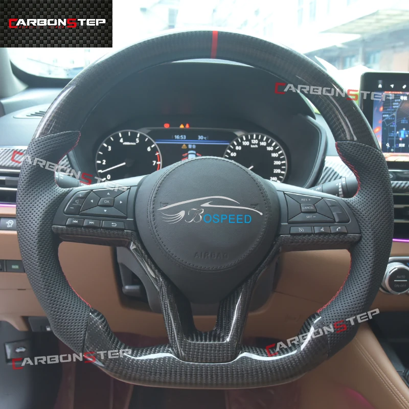 Car Carbon Fiber Steering Wheel For Nissan X-trail Qashqai Rogue Sport Rogue Altima Versa