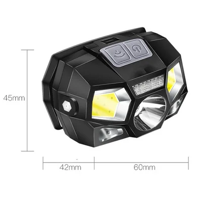 New Type Sports Outdoor Detachable USB Rechargeable Mini Headlamps Led Gesture Sensor Head Light