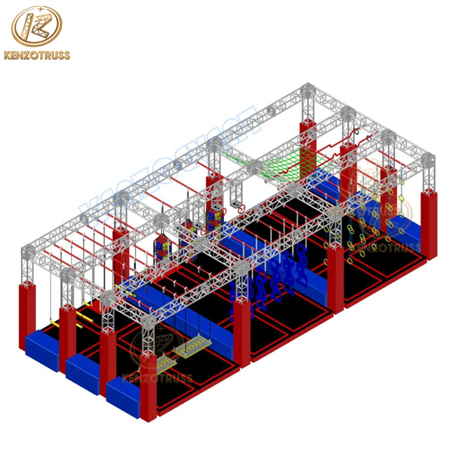 Indoor Gym Equipment Trampoline Park Ninja Warrior Course for Kids