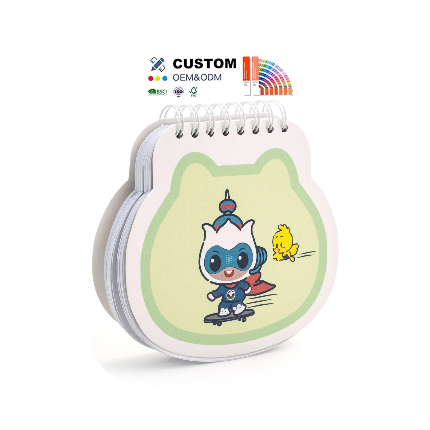 Custom shape creative cartoon mini spiral notepad notebook