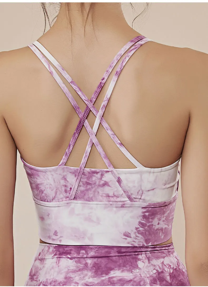 OEM High Quality Workout Set Women Clothing 2-piece Active Wear Gym Athletic Womenswear Fitness Tie Dye Activewear Yoga Set