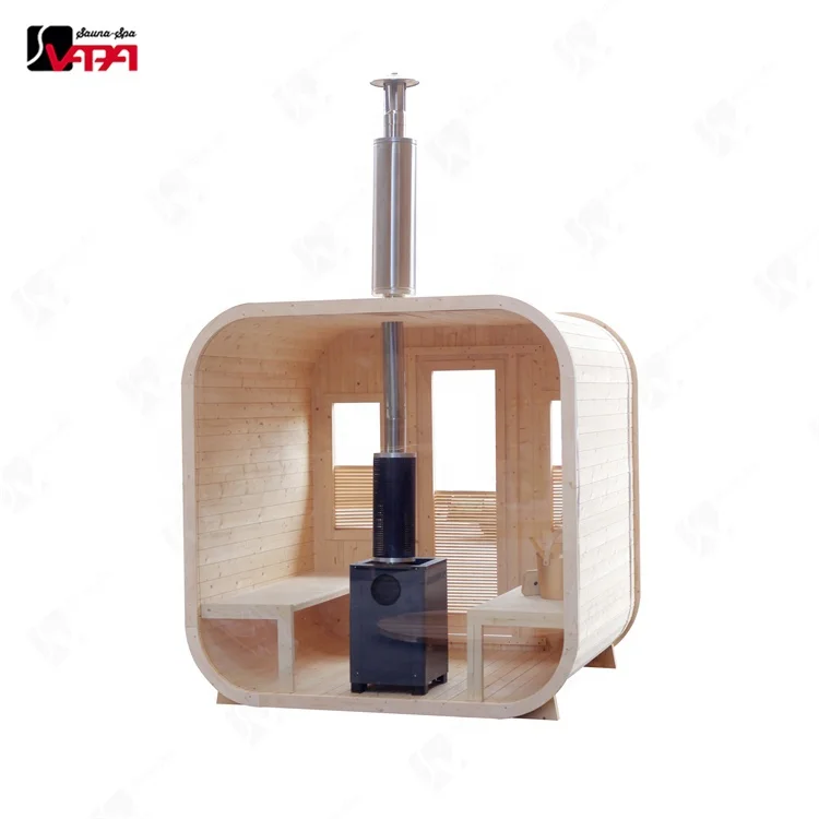 Vapasauna Direct Manufacturer * Square High Quality Pine Wood Modern Outdoor Material 1800*2400*2400MM Sauna Room 8 Persons