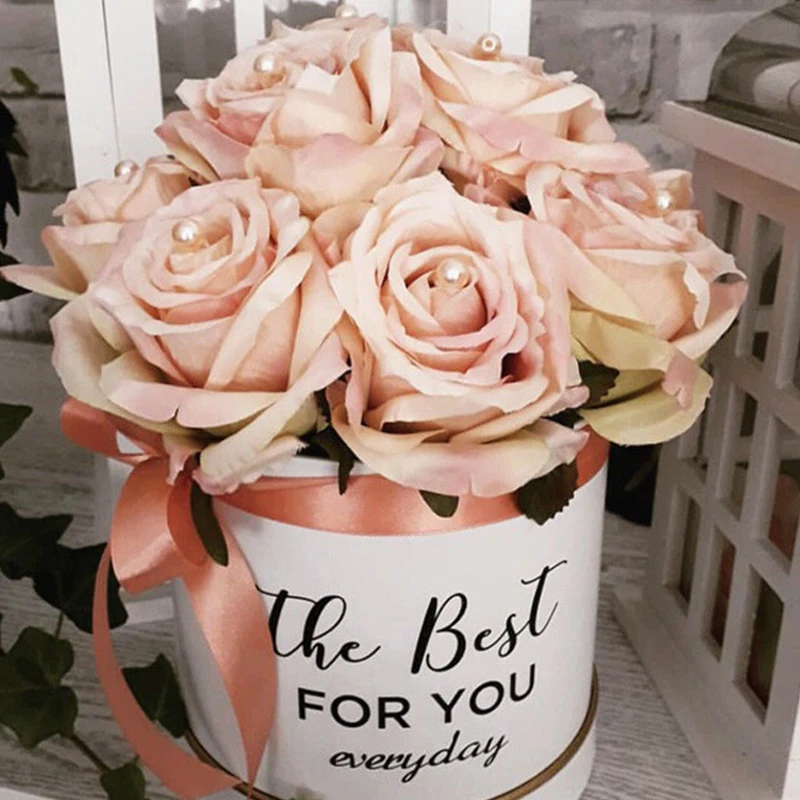 15 Years Factory Free Sample Luxury Custom Logo factory price bai wo Round Paper Rose Flower Box