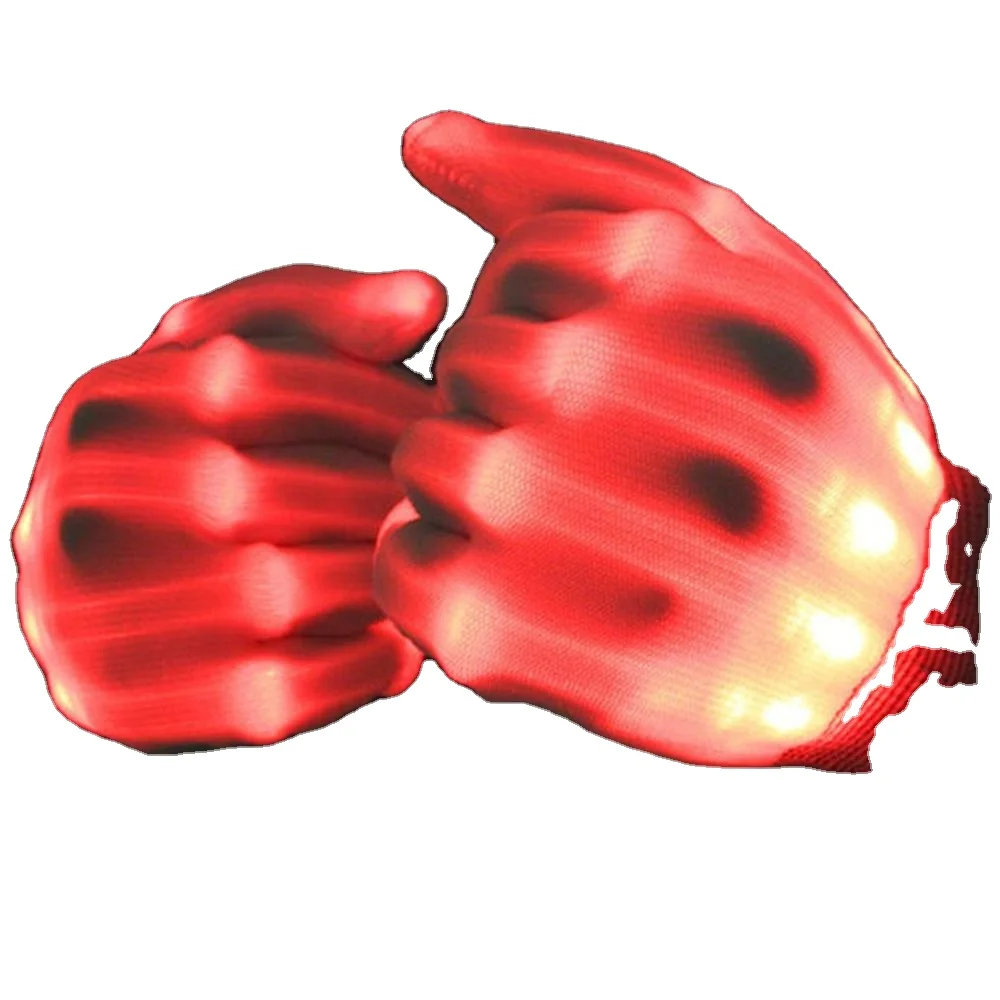 Halloween Decoration  Glowing Gloves LED Black White Gloves Led Magic Finger Lights Flash Party