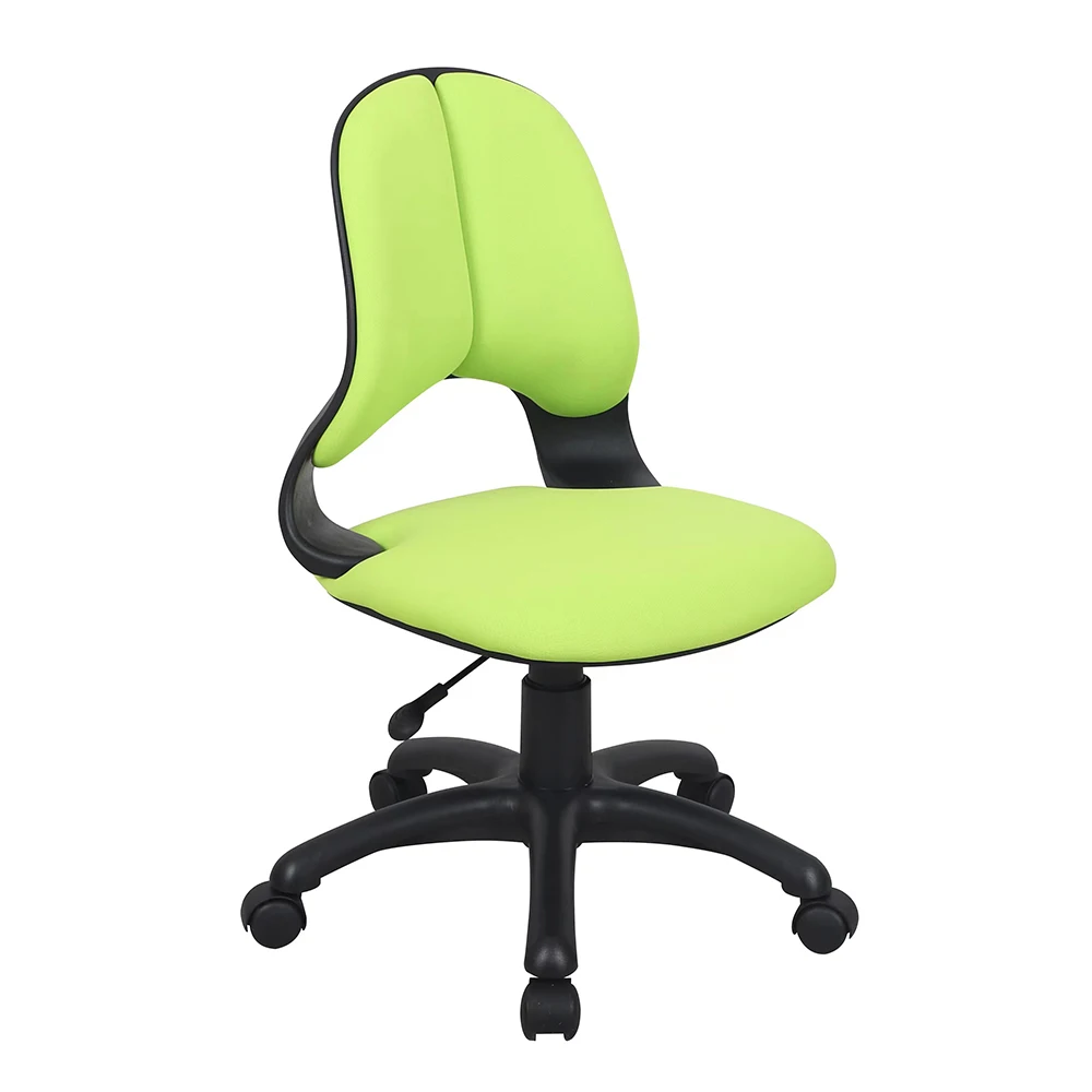 Hot Selling Fabric Double Back Kid Chair without Armrest Student Chair with Castor for Home and School