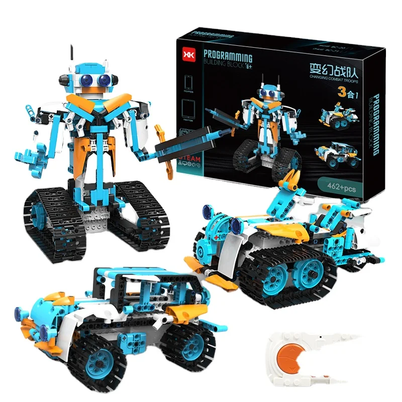 Игрушки Детские дистанционное управление автомобиль робот Сборка строительный блок