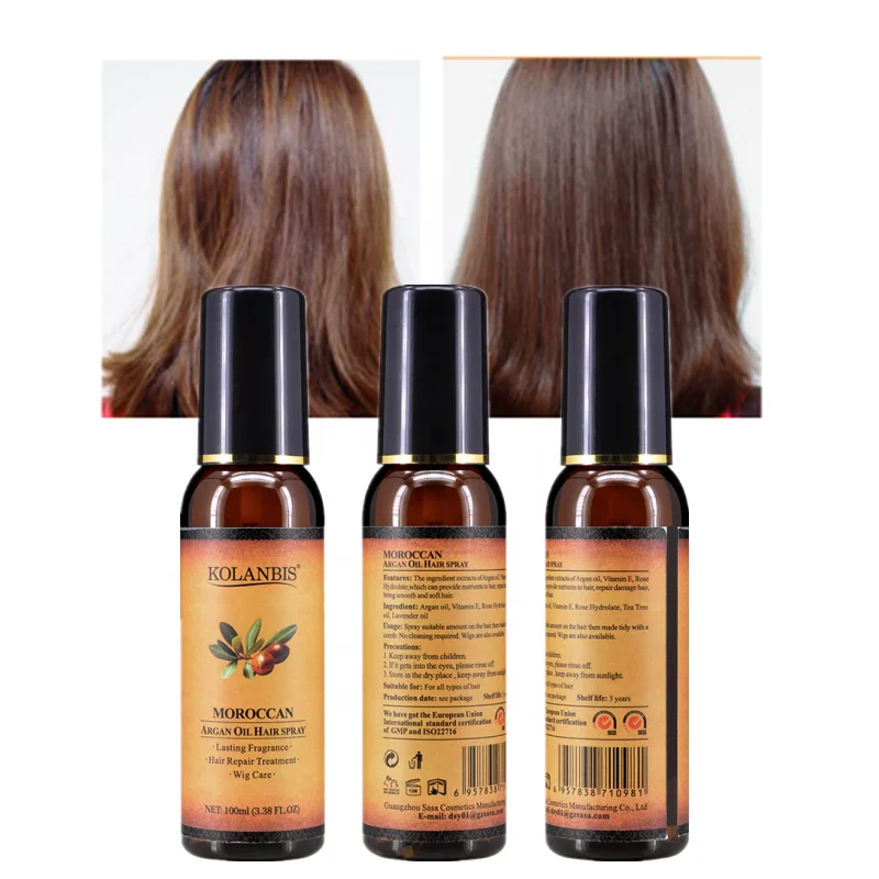 KOLANBIS Argan Oil Shea Butter Hair Spray No Rinse For Women Repair Damaged Split End