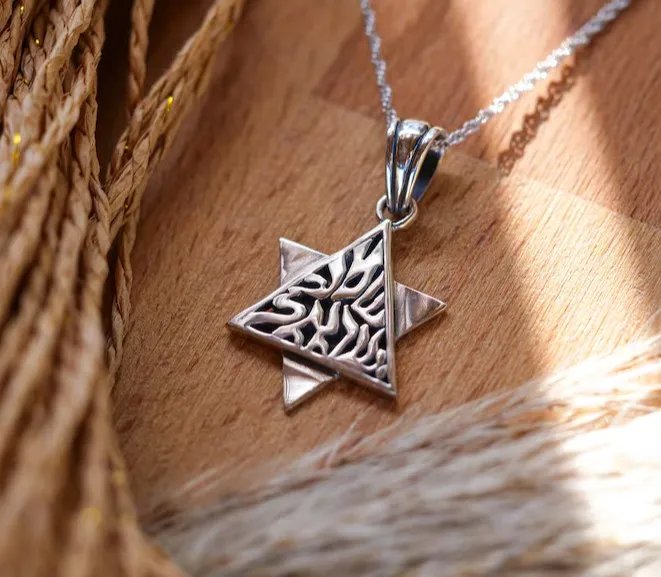 Star Of David Necklace Magen David Pendant Bible Verse Jewelry Silver Judaica Israel Jewish Gift For Woman Protection Necklace