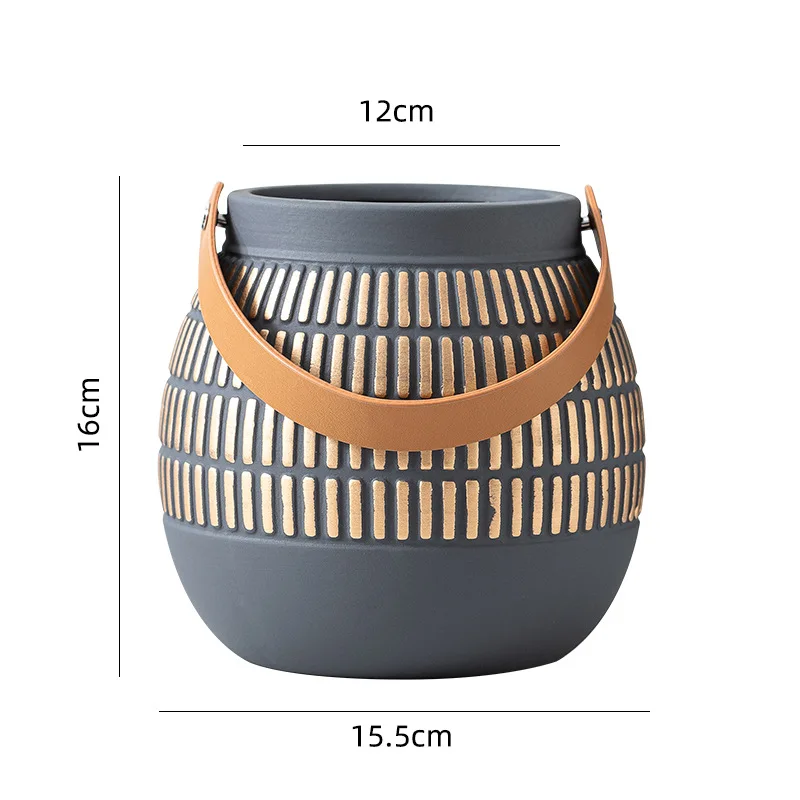 Nordic style Morandi ins ceramic portable flower pots succulent hanging pots hotel home modern flower pots