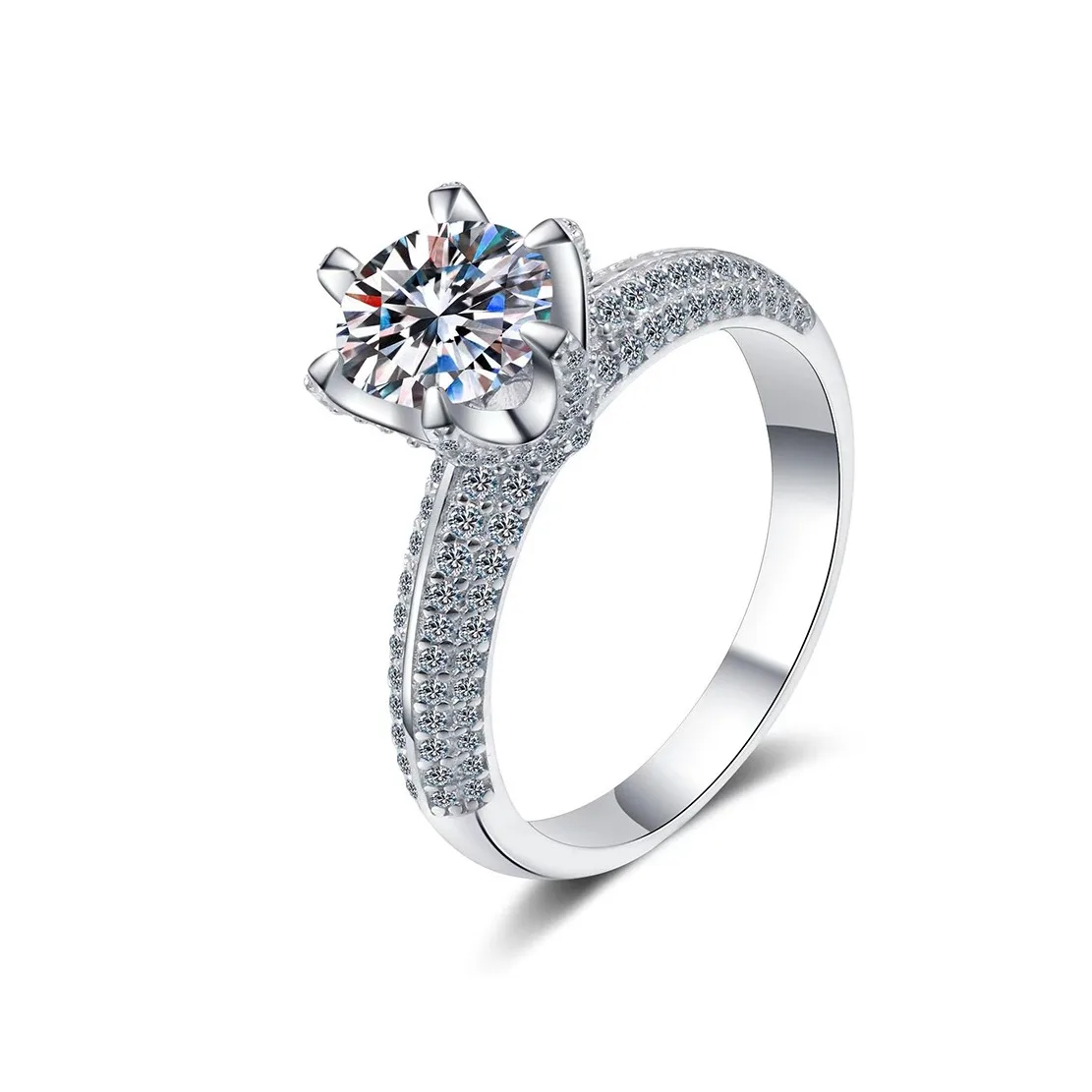 8 Adodo anti tarnish jewelry 1Carat  Vintage Jewellery S925 Sterling Silver Full Diamond VVS D color moissanite baguette ring
