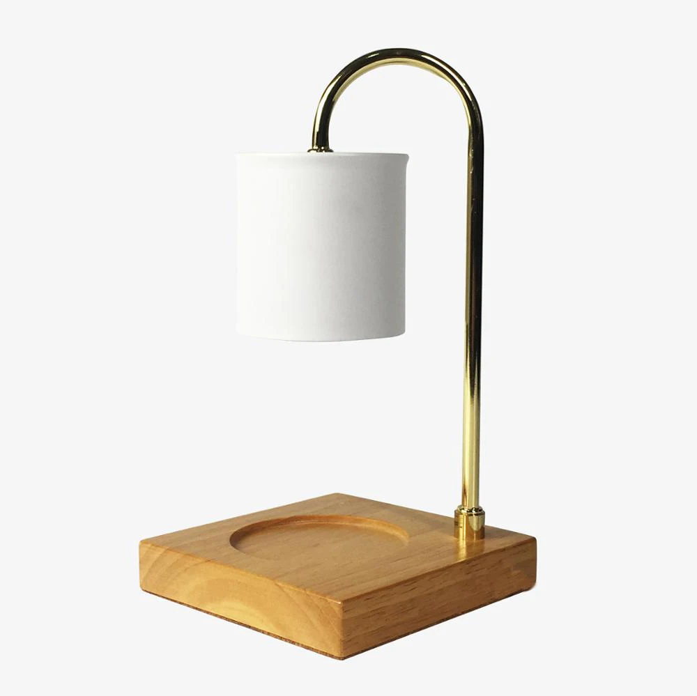 wholesale 120V 220V Electric Candle Warmer Lamp 25W 35W 50W halogen lamp natural rubber wood base plug in oil burner