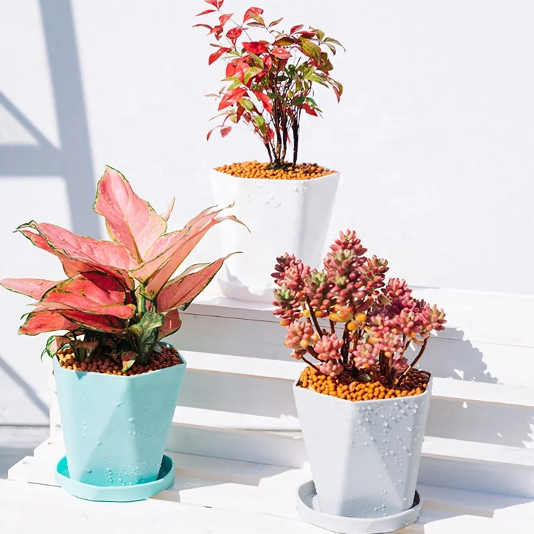 1 Pcs Plastic Resin Flower Pots New Geometric Nordic Simple White Thickened Green Radish Fleshy Flowerpots Indoor Plants