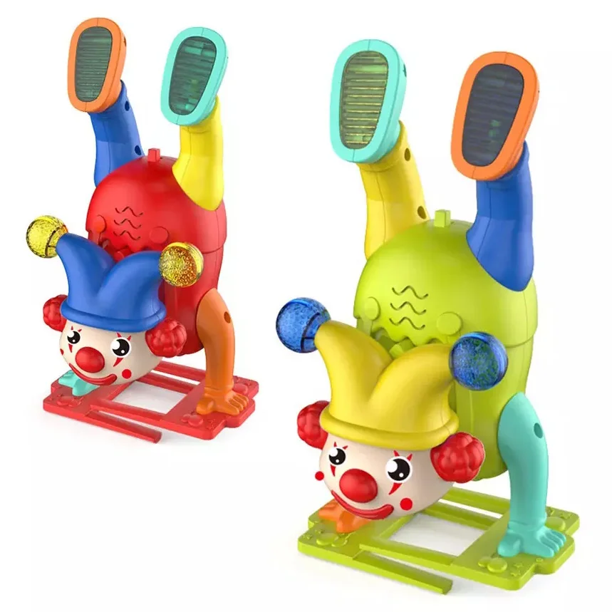 Wholesale New Arrival Plastic B/o Handstand Walking Electric Clown Toy With Light Sound