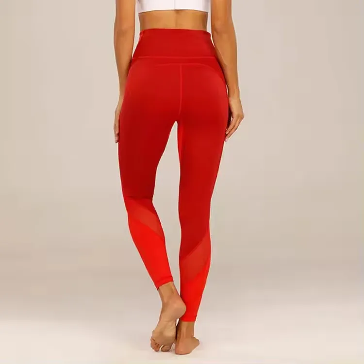 Luckpanther Women Sports Patchwork Skinny Leggings High Elasticity High Waist Yoga Workout Pants Leggings