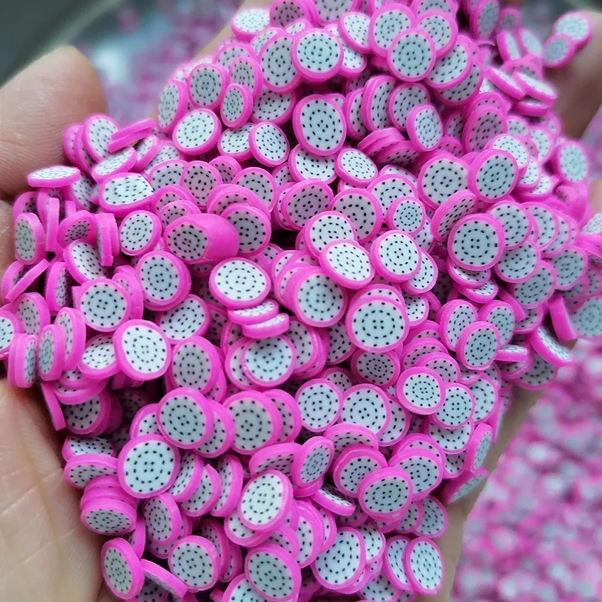 1000g DIY Craft Slime Polymer Sprinkles Fruit Slices Fire Dragon Fruit Pitaya Polymer Clay Sprinkles