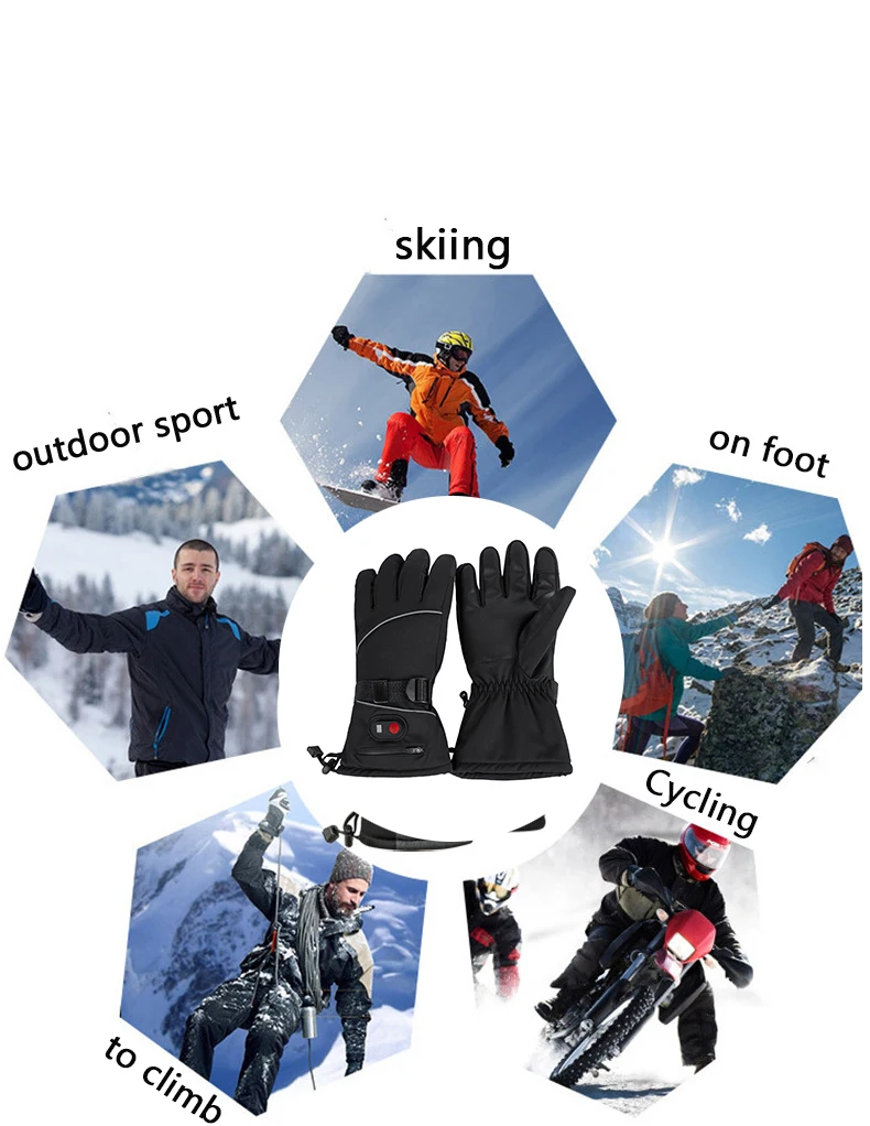 Outdoor ski riding with display screen heating gloves, thickened couple type, thermal insulation for men and women