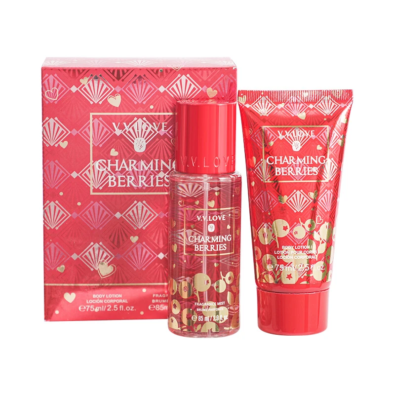 Women perfume Body spray two piece set body lotion wholesale perfume customizable moisturizing whitening moisturizing lotion