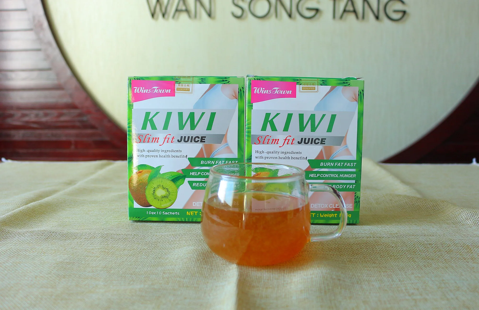 Wholesale Private Label Kiwi Flavored Slim Supplement Flat Tummy Fat Burn Slimming Juice Weight Loss Drink Powder