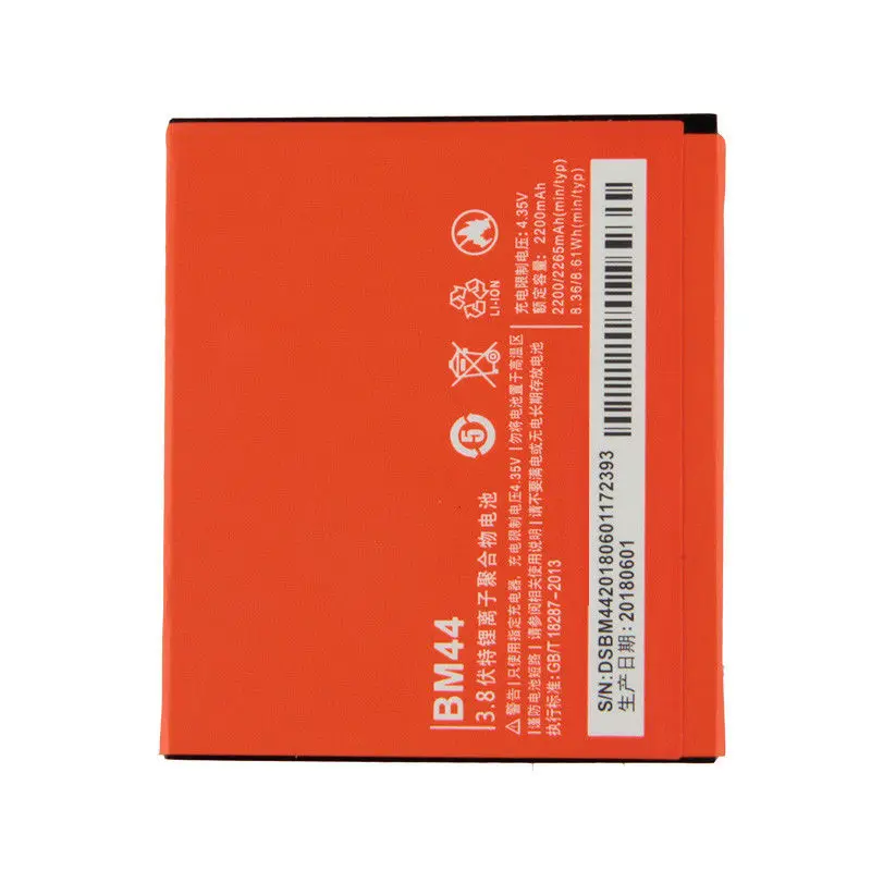 Dinto Новинка 1 шт. 2200 мА/ч, BM44 BM 44 перезаряжаемой аккумуляторной батареи полимерный литий-полимерный Смарт батареи сотового телефона для Xiaomi Redmi 2 2A Hongmi2