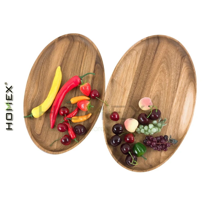 Wooden Dish for Serving Food - Acacia Wood Plate, Wooden Plates
