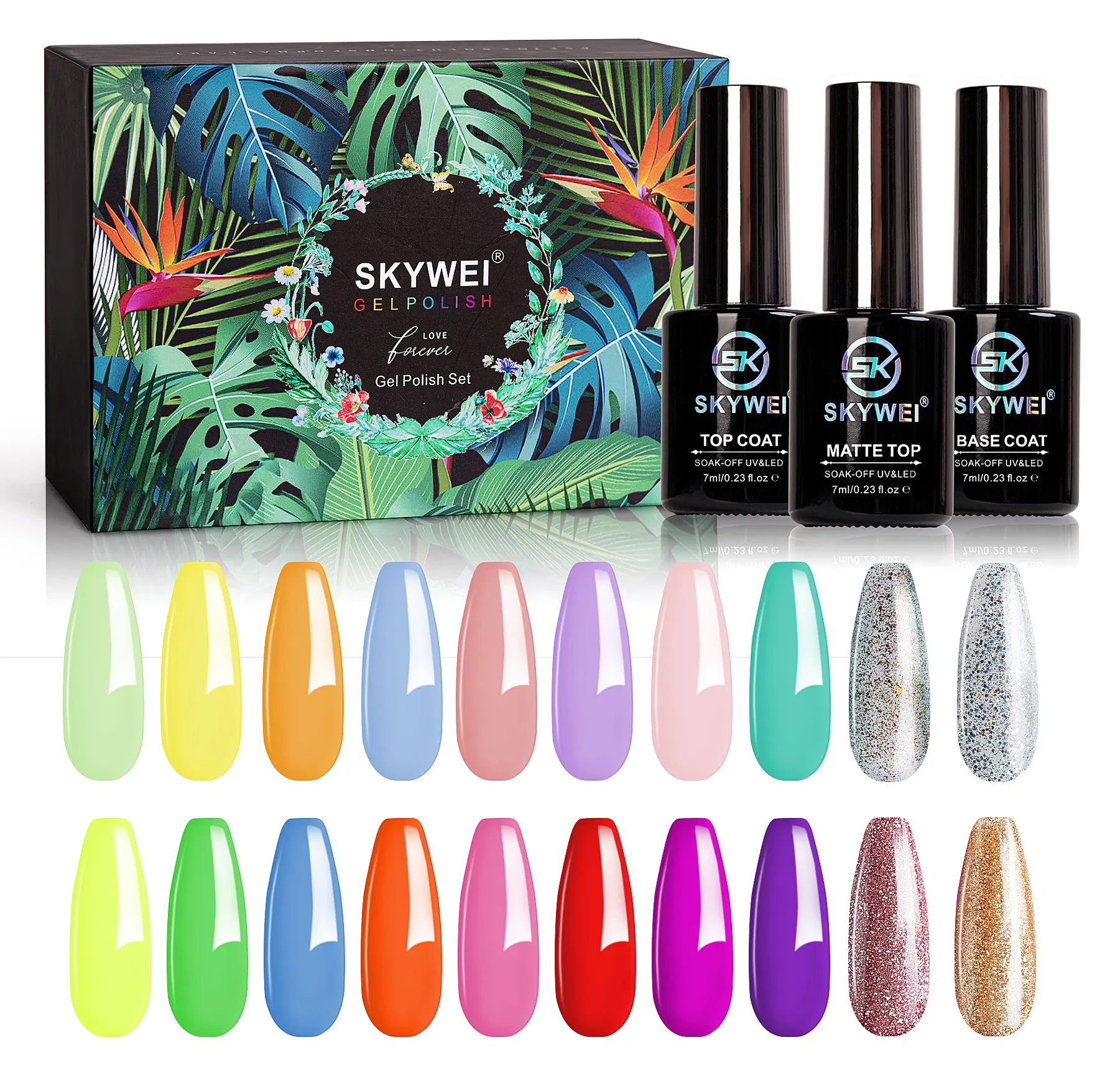 Skywei Promote Special Cheap Gel Polish Manufacturer Nail Gel Kits 12 colors for nail art nail beauty