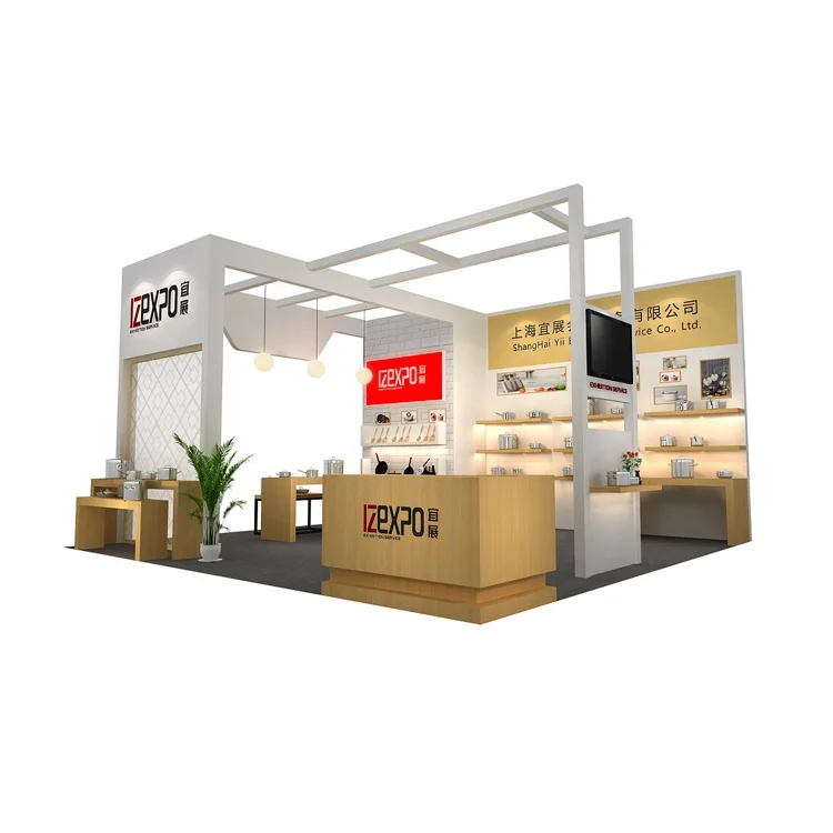 Free Standling 20x20 Exhibition Booth Expo Stand Fair Led Trade Show Booth Custom Easy Build Wooden Modular Exhibition Booth