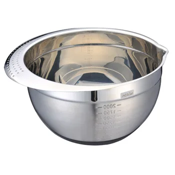 304 Stainless steel Mixing bowl With Measuring scale With Silicone base