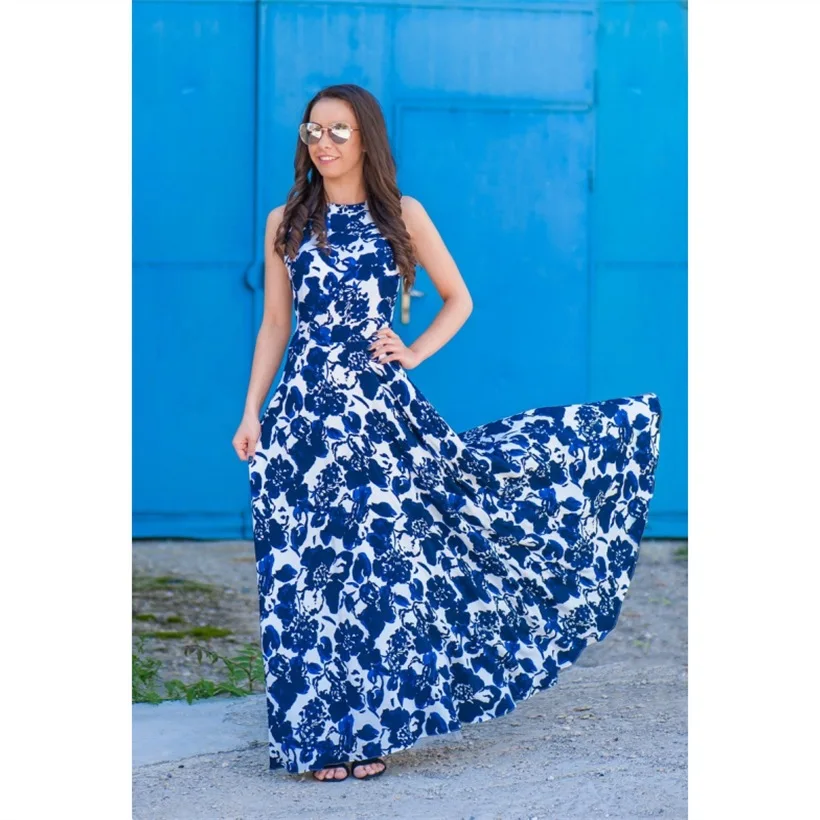 Hot Sale Mom and Me Summer Bohemian Beach Dresses Mother and Daughter Beachwear Short-sleeved Dress Family Matching Clothing